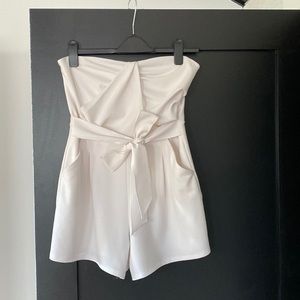 White Great Jones short romper jumpsuit - bachelorette/wedding